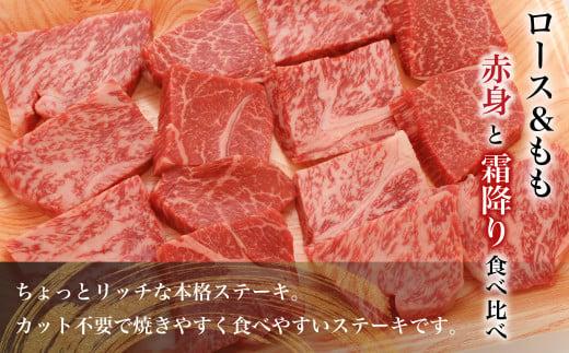 飛騨牛 ミニステーキ 食べ比べ （ ロース / もも ） 400g  | A5等級 牛肉 和牛 ブランド牛 雌牛 牝牛 バーベキュー キャンプ 飛騨高山 肉の朝日屋 JX008