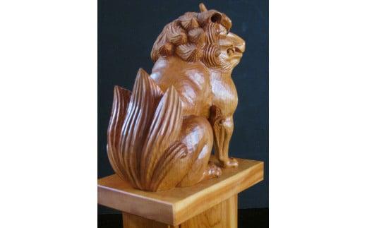 【数量限定】飛騨一位一刀彫 狛犬 吽形 | 伝統工芸品 いちい イチイ 一位一刀彫 一位一刀 一刀彫 工芸品 縁起物 品 置物 木彫り 飛騨高山 吉野彫刻所 MC048