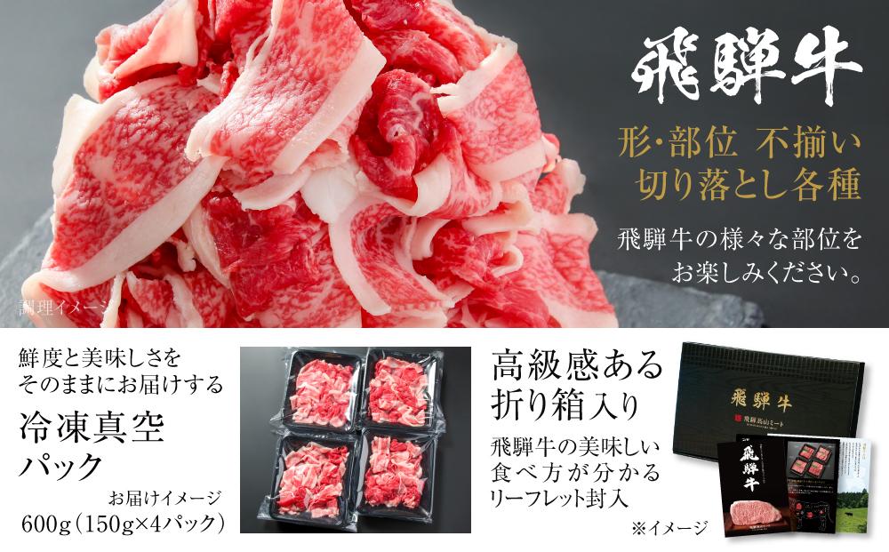 訳あり 飛騨牛 切落とし 600g（150g×4パック） 冷凍真空パック | 肉 お肉 切り落とし すき焼き すきやき 黒毛和牛 和牛 個包装 小分け 人気 おすすめ 牛肉 ギフト お取り寄せ【飛騨高山ミート MZ012】