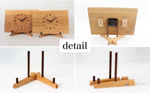 スタンド付耳付時計 | ヨコ 置き時計 木製 アナログ シンプル 無垢材 天然木 ウッド プレゼント 木目調 雉子舎 飛騨高山 AP013