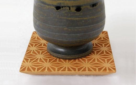 【高島屋選定品】吉祥文様コースター 4枚セット ｜ コースター コースターセット 木製 無垢材 天然木  カフェ 縁起物 プレゼント 和柄 麻の葉 青海波 七宝 毘沙門亀甲 飛騨高山 雉子舎 ATKJ038