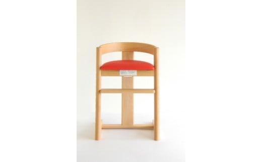 プレディクトチェア N/皮革風RD子供椅子、キッズチェア、学習机、ダイニングチェア 飛騨の家具 飛騨家具 木馬舎 AY026