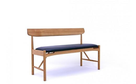 シズクルベンチ1200 OAK／本革ブラックダイニングチェア 飛騨の家具 飛騨家具 木馬舎 AY040