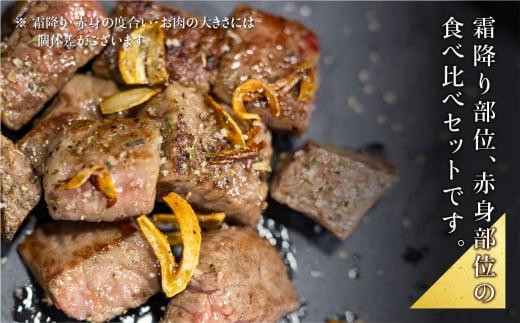 A5等級 飛騨牛 サイコロステーキ 霜降り・赤身肉 食べ比べ 600g（各300g）| A5 焼肉 ステーキ ブランド牛 黒毛和牛 和牛 牛肉 牝牛 バーベキュー キャンプ 部位おまかせ 贈答 熨斗 のし プレゼント 日付指定不可 飛騨高山 天狗総本店 BP003