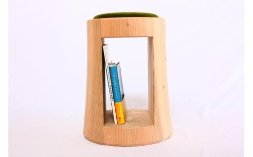 【nokutare】 スツール シダー スツール 「 ceppo 」 （張り座） スギ材 収納 家具 椅子 高さ 47cm 丸椅子 イス ベルベット布地 木製 飛騨高山 ノクターレ CB038