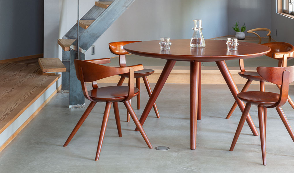 【飛騨の家具】HIDA　YANAGI　COLLECTION　テーブル　Φ80 （YD351WP）｜家具 机 テーブル リビング 木製 飛騨家具 飛騨産業 CG434