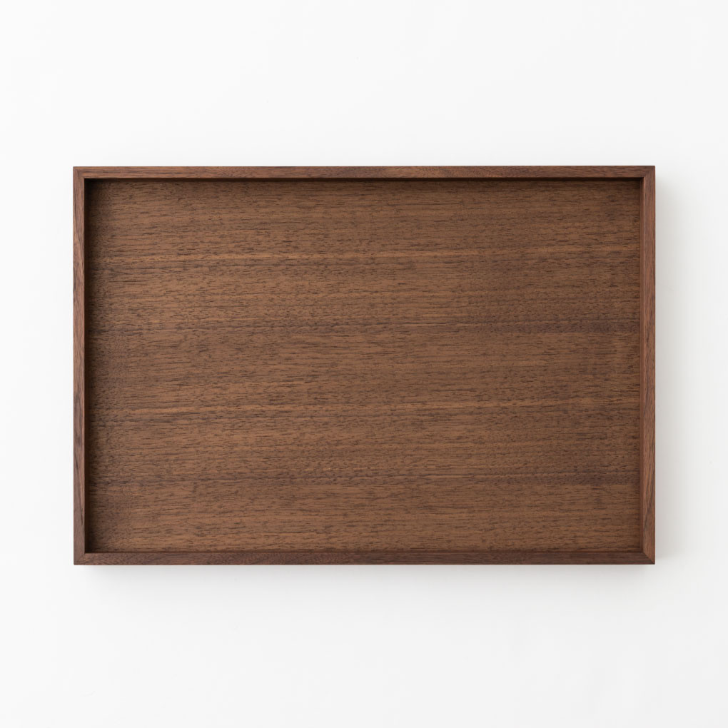 【飛騨の家具】HIDA　HIDA雑貨  ティートレイ（大） ウォルナット（AC842U）｜木製 木 木目 天然木 ウッド シンプル  トレイ  洋風 お盆リビング 来客 おもてなし 飛騨産業 CG444