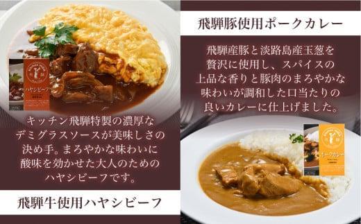 キッチン飛騨 レトルト4種14個セット | 詰め合わせ 保存食 カレー シチュー ハヤシ ご当地カレー 飛騨牛 飛騨豚 食べ比べ 名店 老舗 シチュー ハヤシビーフ 飛騨高山 飛騨ハム CQ001VC13