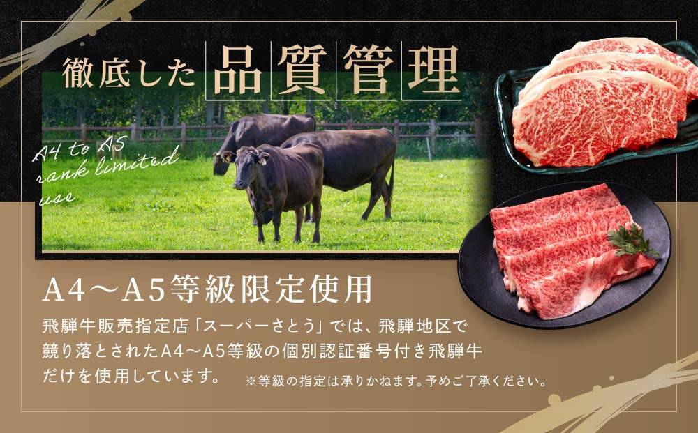 飛騨牛 ステーキ モモ（150ｇ×3枚）& すき焼き 肩ロース（400g）ファミリーストアさとう CY045VC13