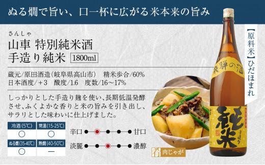 飛騨の地酒 純米晩酌酒3本セット 3種 1800ml×3本 日本酒 特別純米酒 特別限定純米酒 25,000円 FR022