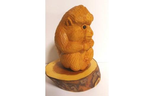 【数量限定】飛騨一位一刀彫 子猿 | 伝統工芸 いちい イチイ 一位一刀彫 一位一刀 一刀彫 工芸品 縁起物 品 置物  木彫り 飛騨高山 吉野彫刻 MC011