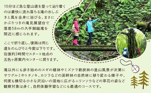 2025・26年度シーズン 乗鞍山麓 秘境「五色ヶ原の森」トレッキングショートコース「久手御越滝コース（所要3時間）」大人 2名分 | 観光 森 自然 ガイド 案内 ツアー トレッキング 飛騨高山 乗鞍山麓五色ヶ原の森 MK004