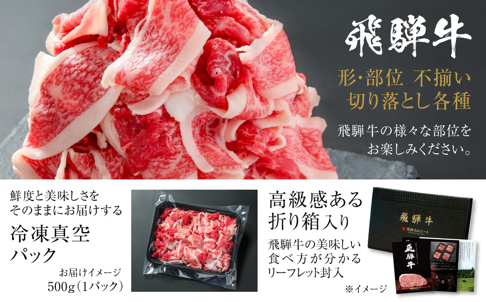 【2026年1月1日～3日配送】訳あり 飛騨牛 切落とし 500g 冷凍真空パック | 肉 お肉 切り落とし 薄切り すき焼き すきやき 黒毛和牛 和牛 人気 おすすめ 牛肉 ギフト お取り寄せ 飛騨高山ミート MZ011VC01