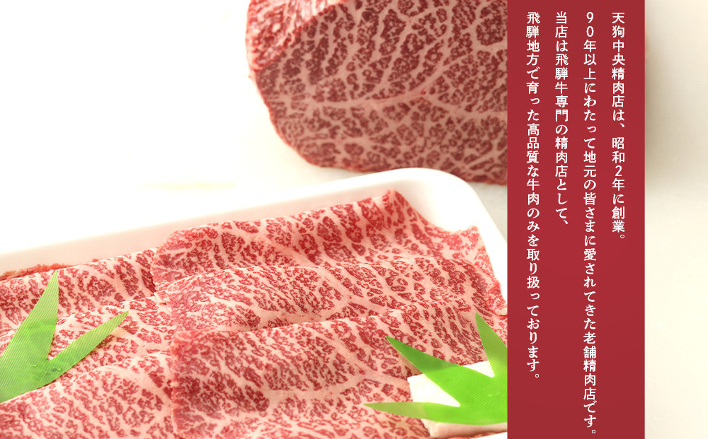【飛騨地方肥育限定】飛騨牛モモ すき焼き用 500g | 飛騨牛 肉 牛肉 食品 赤身 すき焼き 精肉店 和牛 おいしい 飛騨高山 天狗中央精肉店 SS003