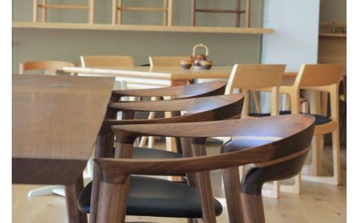 ハヤブサチェア WN／本革ブラックダイニングチェア 飛騨の家具 飛騨家具 木馬舎 AY001