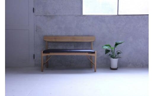 シズクルベンチ1200 OAK／本革ブラックダイニングチェア 飛騨の家具 飛騨家具 木馬舎 AY040