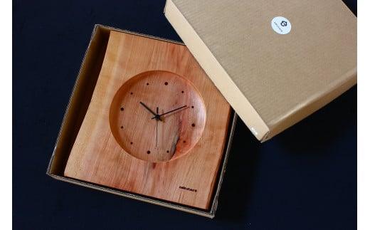 【nokutare】 壁掛け時計 耳付き 小 時計 フック付き 電池付き 木製 木目 広葉樹 サクラ クリ 天然木 時計 飛騨高山 ノクターレ CB034