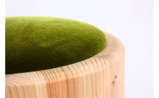 【nokutare】 スツール シダー スツール 「 ceppo 」 （張り座） スギ材 収納 家具 椅子 高さ 47cm 丸椅子 イス ベルベット布地 木製 飛騨高山 ノクターレ CB038