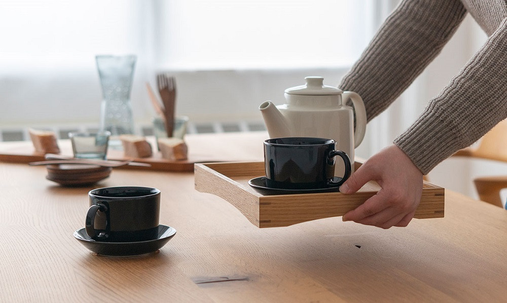 【飛騨の家具】HIDA　HIDA雑貨  ティートレイ（小）ホワイトオーク(AC841N)｜木製 木 木目 天然木 ウッド シンプル  トレイ  洋風 お盆リビング ダイニング 飛騨産業 CG441