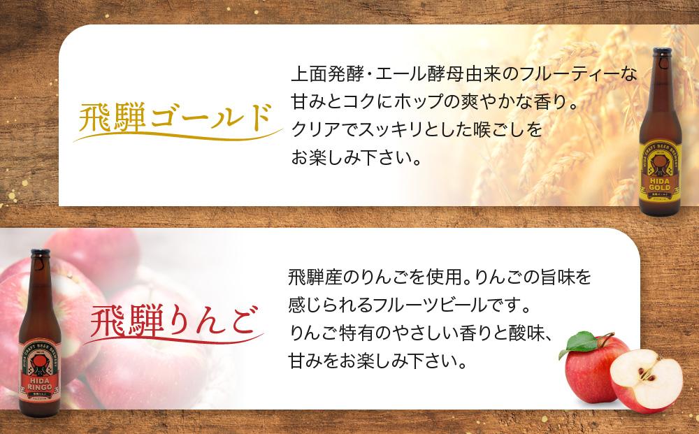 地ビール飛騨 ホワイト・ブラック・ゴールド・りんご12本セット（4種 各3本）ビール お酒 アルコール 宅飲み 株式会社地ビール飛騨【HM003】