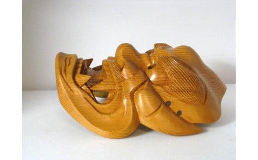 【数量限定】飛騨一位一刀彫 8号獅子口面 桐板付き | 伝統工芸品 いちい イチイ 一位一刀彫 一位一刀 一刀彫 工芸品 縁起物 品 置物 木彫り 飛騨高山 吉野彫刻所 MC029