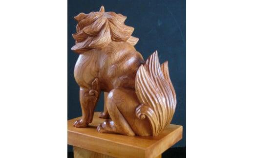 【数量限定】飛騨一位一刀彫 狛犬 吽形 | 伝統工芸品 いちい イチイ 一位一刀彫 一位一刀 一刀彫 工芸品 縁起物 品 置物 木彫り 飛騨高山 吉野彫刻所 MC048