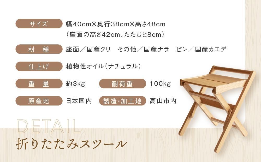折りたたみスツール [国産材・木製家具］インテリア 家具 おしゃれ おすすめ 新生活 チェア イス 椅子 スツール  オークヴィレッジ AH015VC13