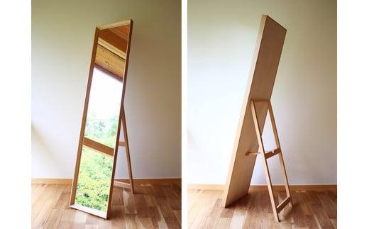 スタンドミラー〔国産材 木製家具〕木工製品 飛騨の家具 全身鏡 姿見 鏡 ミラー 無垢 木製 おしゃれ 人気 おすすめ 新生活【オークヴィレッジ】AH035VC13
