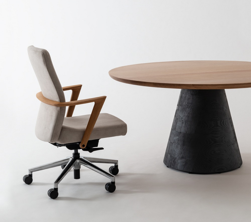 【飛騨の家具】HIDA　Contract　Collection　回転チェア（ローバック）　ホワイトオーク（KV240AN）|飛騨産業 CG353