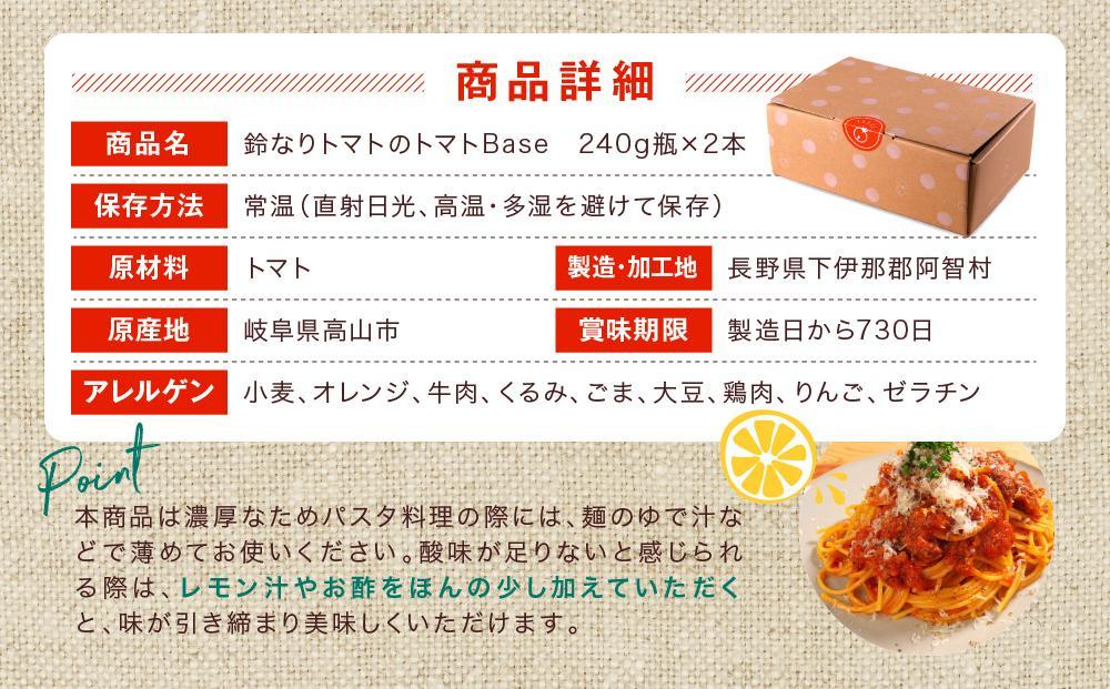【寄附額見直しました！】数量限定 鈴なりトマトのトマトBase 瓶詰 | 保存食 ピューレ ギフト おいしい 濃厚 トマト 長谷川農園 FK003VC13