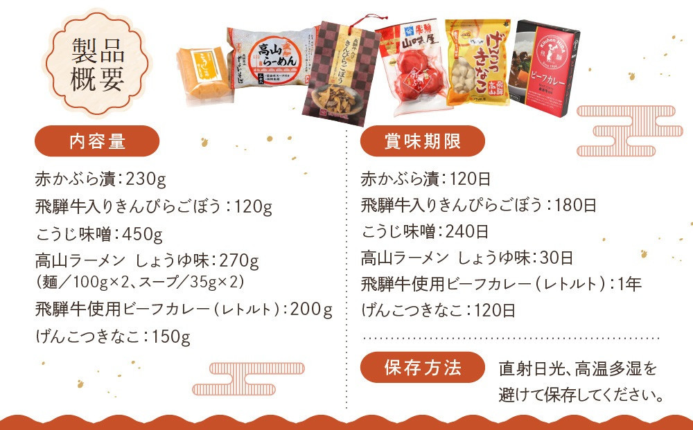 高山の美味しいをお届け！飛騨高山『初めて』セット | 詰め合わせ 地場産品 食品 お楽しみセット ラーメン 惣菜 飛騨高山 産業振興協会 LG017