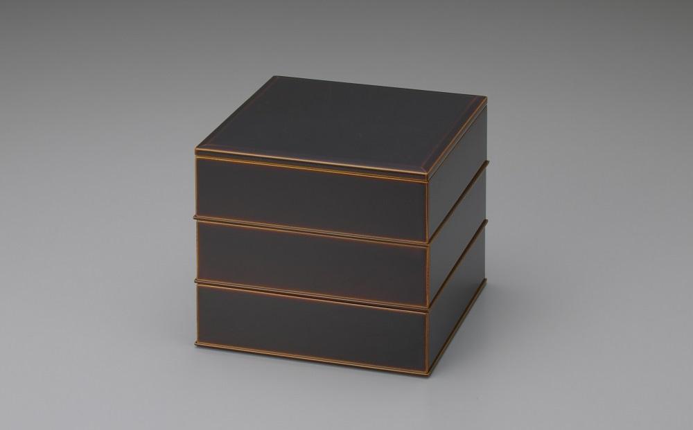 【高島屋選定品】飛騨春慶塗 （手塗漆） 角重三段 内黒塗 三段重 お重 重箱 菓子重 木製重箱 御節 おせち 春慶 工芸品 うるし 漆器 漆塗 和食器 器 天然木 (株)高島屋 AT019