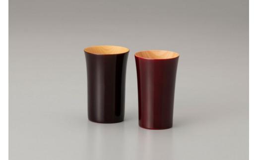 【高島屋選定品】 (ヒノキ杢) タンブラー ペア コップ カップ 春慶 工芸品 春慶塗 うるし 漆器 漆塗 和食器 器 ひのき 天然木 木工 (株)高島屋 AT022