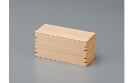 【高島屋選定品】 (ヒノキ杢) ランチボックス 仕切り付き 2段弁当 お弁当箱 ランチ 300ml シンプル 仕切付き ウレタン塗装 ひのき 天然木 木工 (株)高島屋 AT023