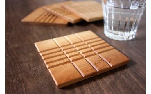 【nokutare】木のコースター ４枚セット 木製 飛騨の匠 工芸 飛騨高山 ノクターレ CB013