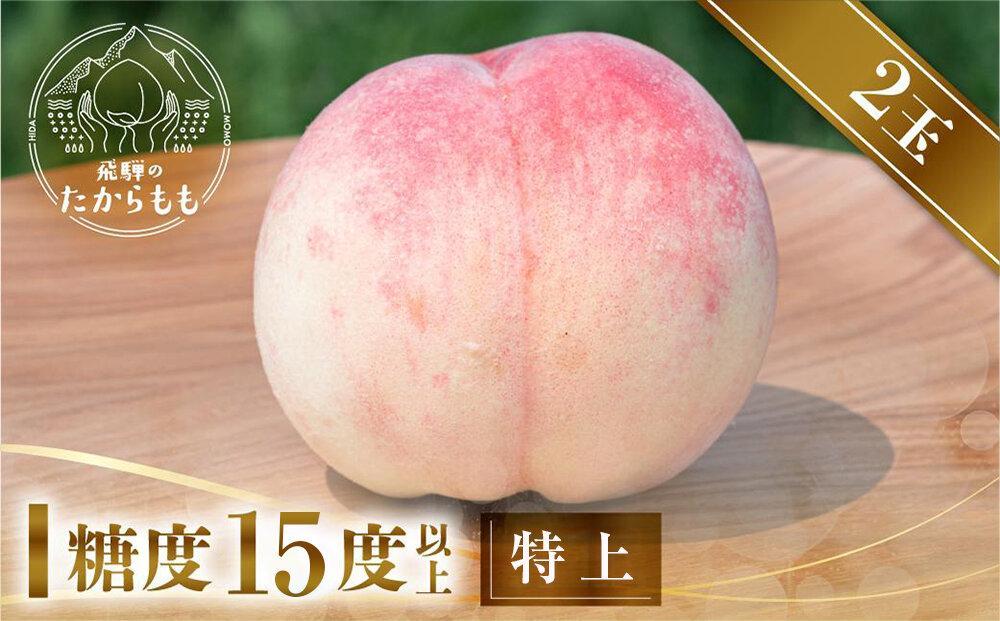【2026年先行受付】飛騨のたからもも 特上 糖度15度以上（2玉）| 朝採り 桃 もも 極上の甘さ 濃厚 甘い 贈答 農家直送 飛騨の朝採り桃 飛騨高山 つむぎ果樹園 GH014