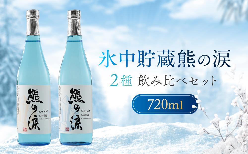 【先行受付：4月上旬発送／数量限定】氷中貯蔵熊の涙 720ml×2種 飲み比べセット | 訳あり 簡易包装 日本酒 お酒 限定酒 720ml 2種 氷中貯蔵 飲み比べ 純米大吟醸 熊の涙 酒 地酒 化粧箱入り リカーショップながせ KZ002