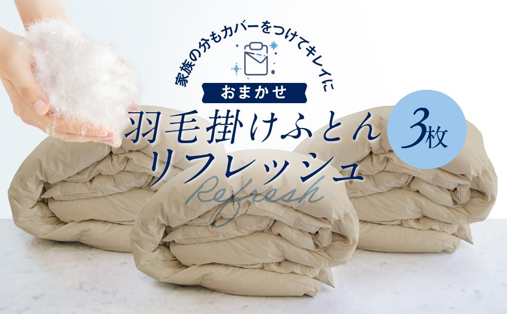 おまかせ羽毛掛布団 リフレッシュ3枚 布団カバーもつけたまま 宅配袋に入れておくるだけ 脱着不要 クリーニング　アドバンス飛騨　MX006