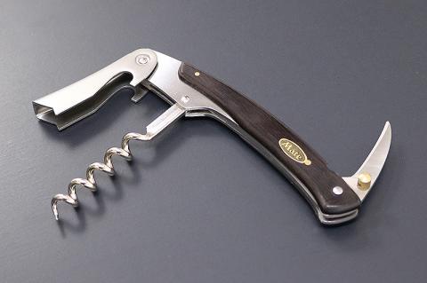 H20-27 Mate ソムリエナイフ YA-2黒合板（YA-2/BK） ～メイト ワイン オープナー 栓抜き コルク抜き コークスクリュー 関の刃物～