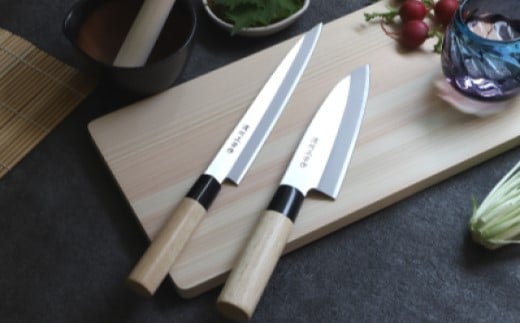 濃州正宗作 和包丁セット【出刃包丁 刺身包丁】～和包丁 ステンレス素材なので錆びづらい 関の職人 白木ハンドル ほうちょう 包丁 日本製 国産 ステンレス おすすめ 人気 初心者の方にも～