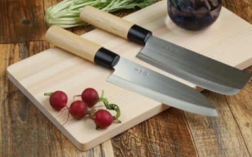 【訳あり・数量限定】関和兼 ステンレス和包丁セット 【三徳包丁・菜切包丁】～ステンレス素材なので錆びづらい 関の職人 白木ハンドル ほうちょう 包丁 日本製 国産 ステンレス おすすめ 人気 初心者の方にも～