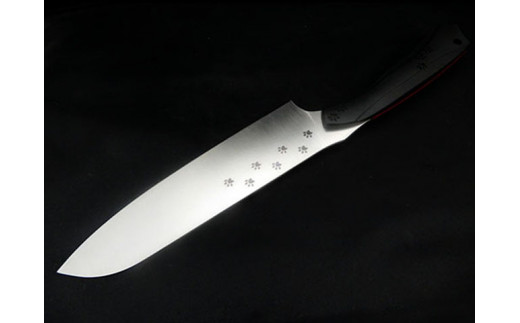 H45-10 NYAIFE KITCHEN （ニャイフキッチン） 三徳包丁 ブラック/レッド ネコver