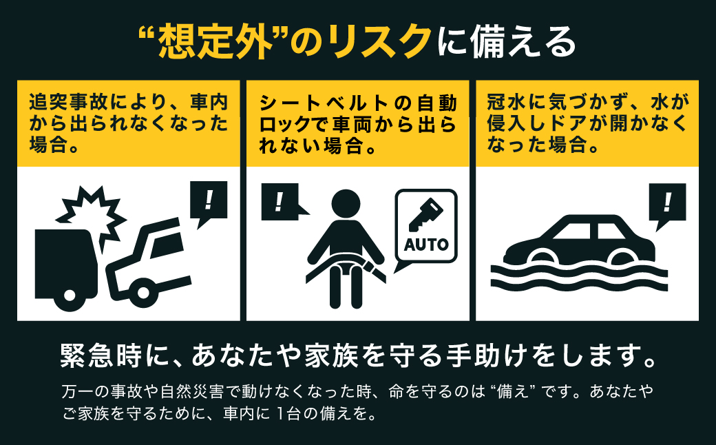 基本機能型国内初 JIS適合品 自動車専用脱出ハンマー（RE-20-J） ～シートベルトカッター ハンマー 自動車用品 緊急ツール 車用 安全ハンマー 緊急 水害 地震 津波 台風 脱出 救出 支援用具 日本製 正規品 メーカー メーカ直送 関市 刃物 ディーラー～