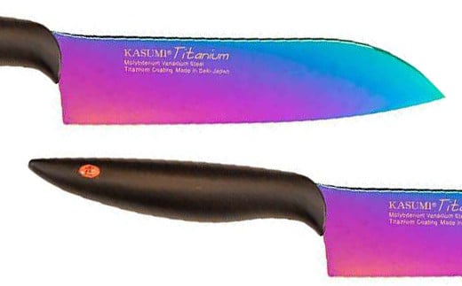 【59E1555】【高島屋選定品】＜SUMIKAMA (スミカマ)＞ 霞 三徳包丁（チタンコーティング）オパール