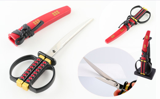 日本刀はさみ&日本刀ペーパーナイフ　真田幸村おまとめ2点セット　はさみ　ハサミ　鋏　ペーパーナイフ　レターオープナー　刃物　ニッケン刃物　関市　戦国　武将　真田幸村　日本刀　刀　刀剣　文具　文房具　雑貨