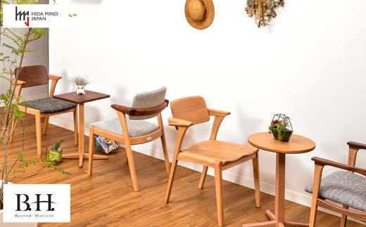 B.H.ダイニングチェア（ショートアーム）【オーク材】 JBH-DCO201A PNO イス・椅子（D134-01）