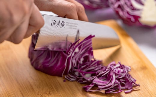 源虎徹 銀彩ダマスカス 三徳＆ペティ150mm 包丁2本セット（安田刃物）H110-04