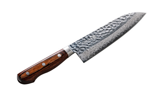 さくさく 鎚目ダマスカス 三徳包丁 180mm（安田刃物）H50-48