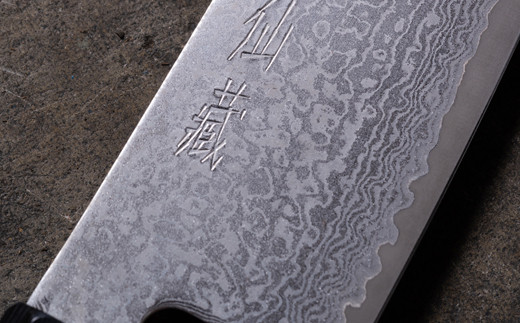 H35-21 ブラックダマスカス三徳包丁 BD-04 黒