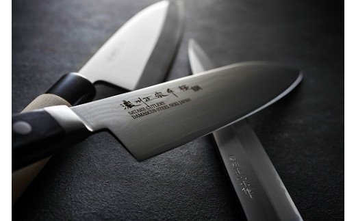 H20-88 濃州正宗作 ダマスカス 三徳包丁 プロフェッショナル